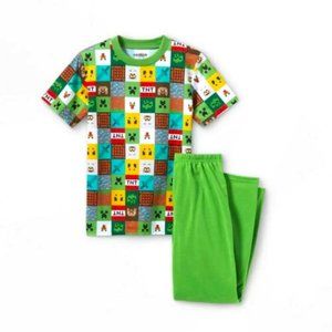 Boys Minecraft 2pc Short Sleeve Top and Pants Pajama Set XL (16/18)